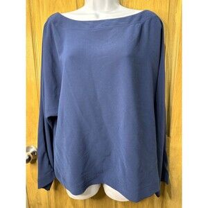 ST JOHN Womens Blue Top Long Sleeves Large Classic